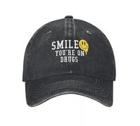 RTZXGIGC Gorra de béisbol Smile You'Re On Drugs Sombrero para el Sol Gorras Personalizadas Sombrero de tamaño Grande para Hombres Regalo para Hombres y Mujeres