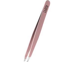 Ru lásico - Pinzas de Depilar Profesionales - Pinza de Acero Inoxidable - Depilacion de Gran Precision para Cejas y Pelo Facial (oblicua/slant, rosa)