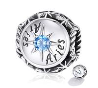 RU-X Abalorios para Pulsera de Plata de Ley 925,Charm Original para Mujer - Aries Zodíaco