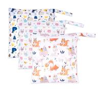 RUACDIQ 3 Piezas wetbag guardería, Bolsa para Ropa de baño húmeda, Bolsa para pañales húmedos y Secos con Cremallera para Viaje Playa Piscina