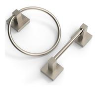 Ruacq Portarrollos de Papel Higinico de Nquel Cepillado Anillo de Toalla Accesorios de Bao Juego de Herrajes Portarrollos de Papel Higinico G