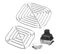 Ruaizel Rejilla para Freidora de Aire, 2 Piezas Repuesto para Freidora de Aire de Acero Inoxidable para Ninja Crispi Air Fryer FN101 y Ninja Crispi Pro Air Fryer AS101, Airfryer Accesorios Soporte