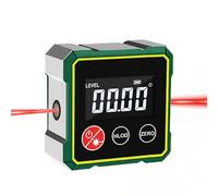 Ruaizel Transportador digital magnético de 4 lados, alta precisión, inclinómetro con pantalla LCD, medidor de ángulo para carpintería, construcción, maquinaria (plata)