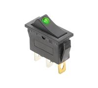 RUAJOGYNVM 1 Interruptor basculante unipolar de un Tiro, DOT-2D3P-GREEN-LED KCD3 de 220 V, Encendido/Apagado, SPST, 20 A, 125 V CA