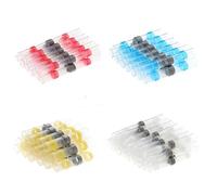 RUAJOGYNVM 100/60/50pcs Waterproof Heat Shrink Butt Crimp Terminals Solder Seal Electrical Wire Connector Cable Splice Terminal Kit (100pcs)