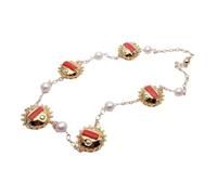 RUAJOGYNVM 13mm Cultured White Pearl 34mm Orange Coral Long Station Necklace Jewelry Gift