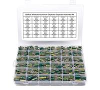RUAJOGYNVM 15/24/36 Values 225/460/925Pcs Aluminum Capacitors Set High Frequency Low Aluminum Electrolytic Capacitor Assortment Box Kit