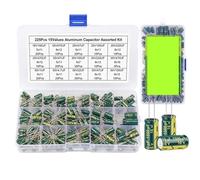 RUAJOGYNVM 15Values 225Pcs Aluminum Capacitors Set High Frequency Low Aluminum Electrolytic Capacitor Assortment Box Kit