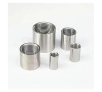 RUAJOGYNVM 2PCS 1/8" BSPP Female Thread 304 Stainless Steel Pipe Fitting Full Socket Round Connector for Water Oil Air