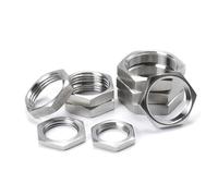 RUAJOGYNVM 5PC 1/8" BSPT Female Thread Hex Lock Nut Pipe Fitting SS304 Stainless Steel Hexagonal Hat Hex Nut