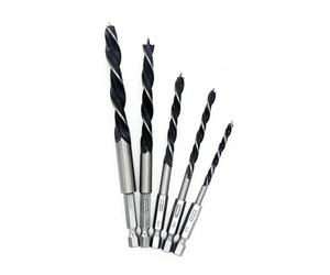RUAJOGYNVM 5pc 4 5 6 8 10mm Quick Change Metal Tools 1/4" Hex Shank Wood HCS Drill Bit Set Round handle RUAJOGYNVM