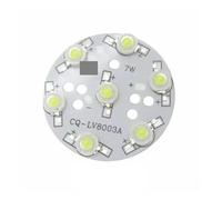 RUAJOGYNVM 5pcs 7W 48mm Round Aluminum Base Plate Heat Sink PCB With High Power LED Diodes Nature White 4500K