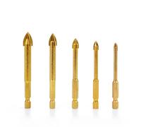 RUAJOGYNVM 5PCS/Set Cross Hex Tile Bits Glass Ceramic Concrete Marble Granite Hole Opener Alloy Triangle Multifunctional Ultimate Drill Bit(5mm (5PCS)) RUAJOGYNVM