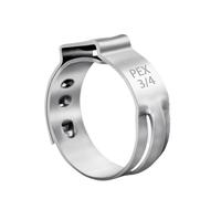 RUAJOGYNVM 60pc 3/4 Inch PEX Cinch Clamps Rings 304 Stainless Steel 20-23.3mm Single Ear Hose Clamps Crimp Ring for PEX Tubing Pipe Fitting(20-23.3mm)