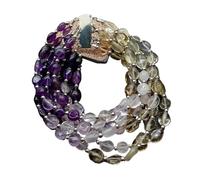 RUAJOGYNVM 8 ''7 hebras naturales genuinas amatista limón cuarzo rosa pepita pequeña hebra pulsera joyería regalos