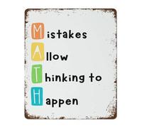 RUAJOGYNVM Amusing Education Philosophy Distressed Metal Tin Imperfect Path To Knowledge Cafe Wall Decoration 8 X 12 inch