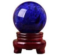 RUAJOGYNVM Blue Melting Quartz Crystal Ball,Decorative Photography Accessory, Sphere with Stand for Feng Shui Orb,Home Decoraive,4.7"(12cm)