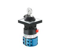 RUAJOGYNVM Changeover CAM Switch with Key 25A 690V Silver 1/2/3/4poles 3 Positions LW26-25 Series Rotary Selector Switch(25A 1 Pole 1-0-2)