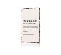 RUAJOGYNVM Chosen Family Definition Metal Sign Heartwarming Wall-Art Funny Tin Poster For Friends Loved Ones Living Room Home Decor 8 X 12 inch