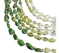 RUAJOGYNVM Collar llamativo de 7 hebras de Aguamarina, peridoto, Diospside, prehnita, estilo Vintage for mujer