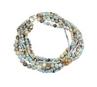 RUAJOGYNVM Collar Torsade de Amazonita multicolor redondo de 7 hebras for mujer