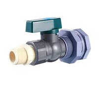 RUAJOGYNVM Control Valve, Rain Barrel Diverter Kit PVC 3/4 Fittings Ball Valve Garden Faucet Connector Faucet, For Water Tanks