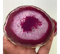RUAJOGYNVM Crystal Agate Plate Geode Slice Coasters Ornaments