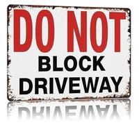 RUAJOGYNVM Funny House Rule Sign Keep Driveway Access Clear Metal Tin Sign for Wall 8 X 12 in