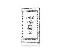 RUAJOGYNVM Funny I Think I Like This Little Life Metal Wall-Art Vintage Tin Blessed Cozy Peaceful Quote Gift For Home Entryway Garden Room Office 8 X 12 inch