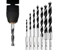 RUAJOGYNVM Hexagonal Bit 50PCS 3/4/5/6/7/8/10mm 1/4 Hexagonal Handle Three Pointed Woodworking Drill Bit Set Woodworking Hole Reaming Power Tool for Power Tool(5PCS 5mm) RUAJOGYNVM