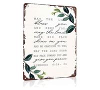 RUAJOGYNVM Inspirational Sign with Leaf Motif Aluminum Metal for Wall Decor 8 X 12 in
