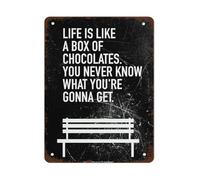RUAJOGYNVM Life Is Like A Box Of Chocolates Metal Tin Sign Funny Retro Quote Novelty Wall Decor For Home Man Cave Bar Game Room 8 X 12 inch