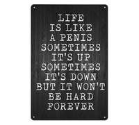 RUAJOGYNVM Life Is Like A Sometimes Its Up Sometimes Its Down Hilarious Metal Sign Sarcastic Wall-Art For Man Cave Bar Garage 8 X 12 inch