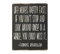 RUAJOGYNVM Life Moves Fast Quote Metal Sign Inspirational Saying for Wall Office Living Room Art (8 X 12 in)