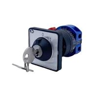 RUAJOGYNVM LW26-25YS3/1S Lock Key 22mm Mounting Size Power Cut-Off Anti Misoperation Change-Over Rotary CAM Switch