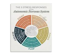 RUAJOGYNVM Polyvagal Theory Autonomic Nervous System Chart Stress Response Metal Tin Sign for Therapist Mental Health Professionals Office Decor 8 X 12 in