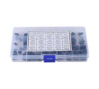 RUAJOGYNVM Respicefinem 150Pcs 100V Capacitor Assortment Kit 15 Values 0.33nF to 470nF Polyester Film Capacitors for Bypass & Low Frequency Applications