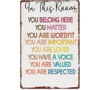 RUAJOGYNVM Retro Quote Wall Decor Tin Sign 8 X 12 in | Easy with nails tape rope four corner round holes metal sign