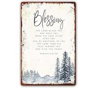 RUAJOGYNVM Spiritual Metal Sign Numbers 6 24 26 May The Lord Bless You Scripture Wall Hanging for Room Yoga Studio Sanctuary 8 X 12 inch