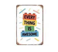 RUAJOGYNVM Stacked Block Pattern Metal Sign Life Is Motto Typography Decorative Tin Sign for Casual Lounge Coffee Bar Breakfast Nook Entryway Art 8 X 12 inch