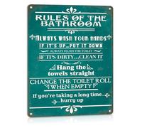 RUAJOGYNVM Vintage Distressed Metal Sign Farmhouse Bathroom Affirmation Fresh Clean Start For Master Bath Suite Wall Hanging Plaque 8 X 12 inch