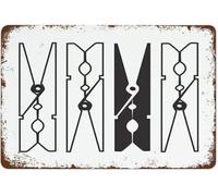 RUAJOGYNVM Vintage Laundry Room Metal Sign Black White Retro Wall Decor Funny for Home Office Pub Club Tin Art 8 X 12 in