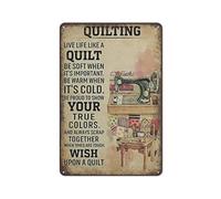 RUAJOGYNVM Vintage Sewing Room Decor Metal Sign With Quilt Theme Tin Plaque Wall-Art For Quilters Cozy Craft Room Farmhouse Chic Gift 8x12 Inch