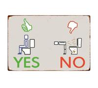 RUAJOGYNVM Washroom Etiquette Metal Sign Silly Bathroom Protocol Chart Comic Print for Bar Pub Restaurant Cafe Employee Only Area Decor 8 X 12 inch