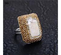 RUAJOGYNVM White Biwa Pearl Macersite Ring For Women