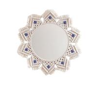 RuanHongYi Espejo de macramé para colgar en la pared, espejo de pared colgante de decoración, con flecos de macramé, espejo redondo decorativo bohemio, para decoración del hogar