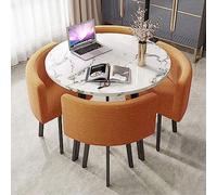 RUANLOV - Moderno juego de mesa y silla de oficina, mesa de centro redonda para cafetería, balcón, sala de estar, reunión de negocios, recepción (B)