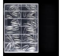 Ruarby 120/140 uñas postizas transparentes tipo ataúd, accesorios de manicura, puntas acrílicas a presión para extensiones de uñas fáciles