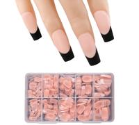 Ruarby 600 puntas de uñas postizas acrílicas completas, almendras falsas/tacones de aguja artificiales para salones de belleza y hogar