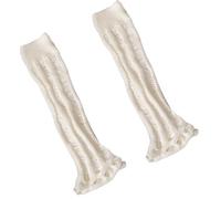 Ruarby Calentadores de piernas holgados estilo punk japonés, para mujer, calcetines de punto sin pies, con agujeros desgastados, mangas de piernas, ropa de calle, calzado cálido acrílico, blanco